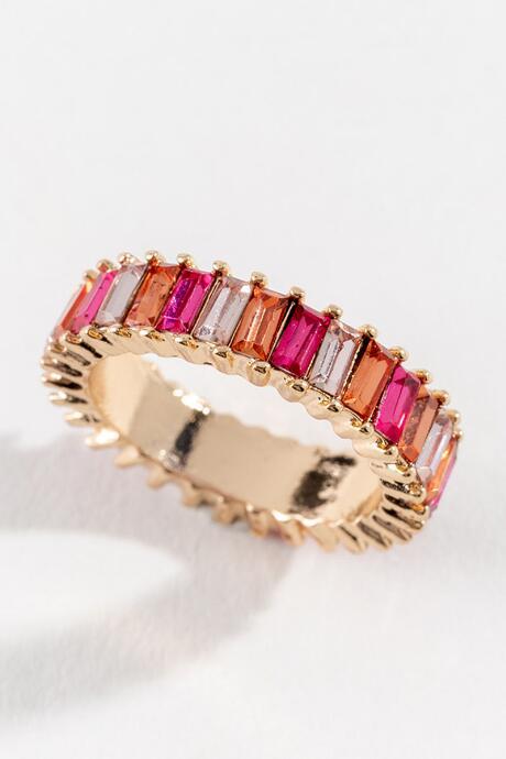 Francesca's Kelsey Baguette Ring In Red - Red