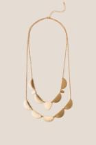 Francesca's Sia Gold Crescent Layered Necklace - Gold