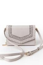 Francesca's Molly Perforated Wallet - Light Gray