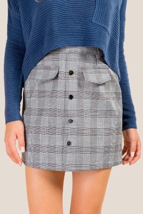 Francesca Inchess Amber Button Front Mini Skirt - Gray