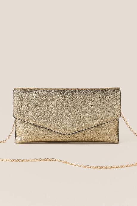 Francesca's Lupita Metallic Clutch - Gold