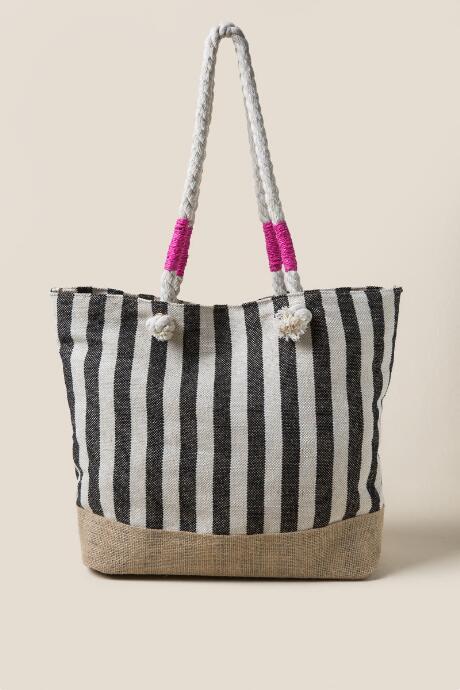 Francescas Rozlynn Navy Striped Tote - Navy