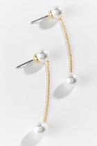 Francesca's Jada Linear Pearl Earrings - Pearl