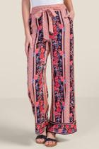 Francesca's Camille Floral Palazzo Pants - Navy