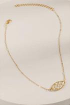 Francesca's Taylor Beaded Marquis Pendant Necklace - Ivory