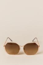 Francesca's Mercury Metal Sunglasses - Rose/gold
