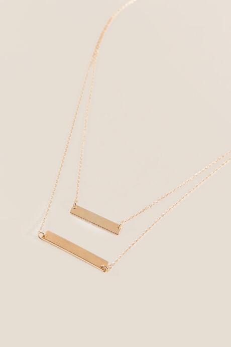 Francesca's Briar Layered Bar Necklace In Gold - Gold