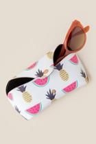 Francesca Inchess Maize Melon Print Sunglasses Case - White