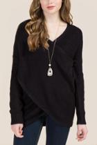 Alya Stephanie Surplus Draped Pullover Sweater - Black