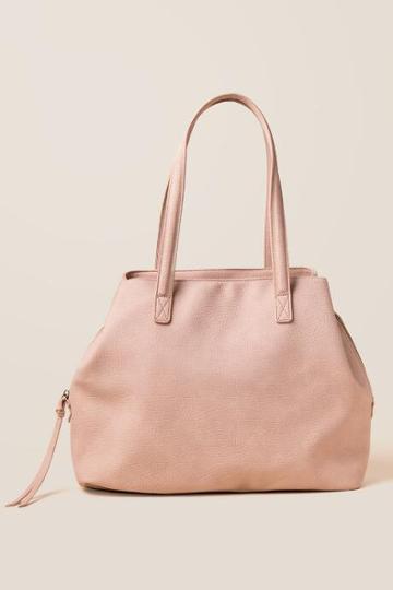 Francesca's Curie Triple Compartment Tote - Rose