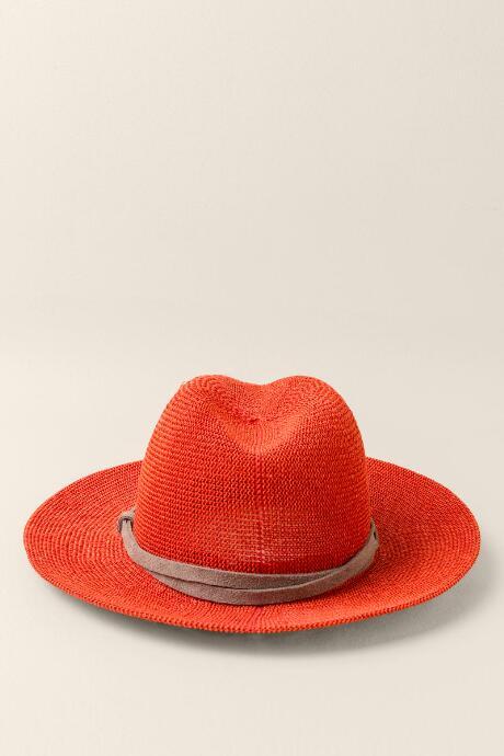 Francesca's Poppy Structured Knit Panama - Rust