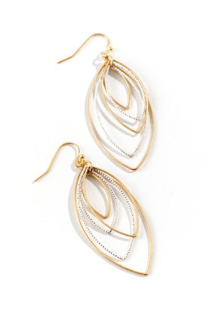 Francesca's Karsyn Mixed Metal Drop Earrings - Gold