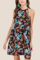Everly Lissy Floral Shift Dress - Black