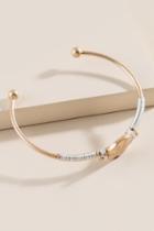 Francesca's Shellie Hammered Circled Cuff Bracelet - Mixed Plating