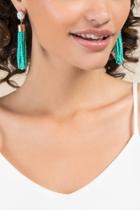 Francesca's Alisa Howlite Beaded Drop Earrings In Turquoise - Turquoise