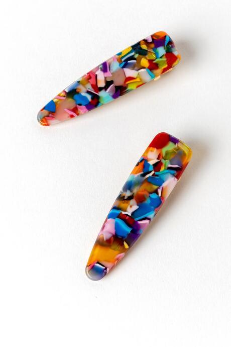 Francesca's Anna Teardrop Multi Color Barrettes - Multi