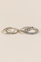 Francesca Inchess Everly Crystal Ring Set - Silver