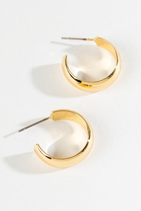 Francesca's Paige Wide Huggie Hoops - Gold