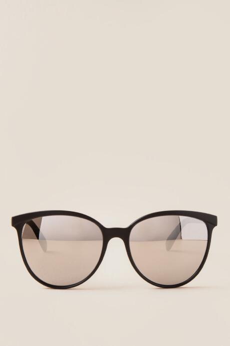 Francescas Dora Mirrored Lens Sunglasses - Black