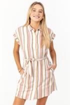 Francesca's Trisha Stripe Shirt Dress - Ivory