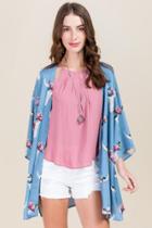 Blue Rain Nolita Bull Head Kimono - Oxford Blue