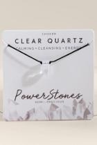 Francesca's Corded Power Stone In Clear Quartz - Clear