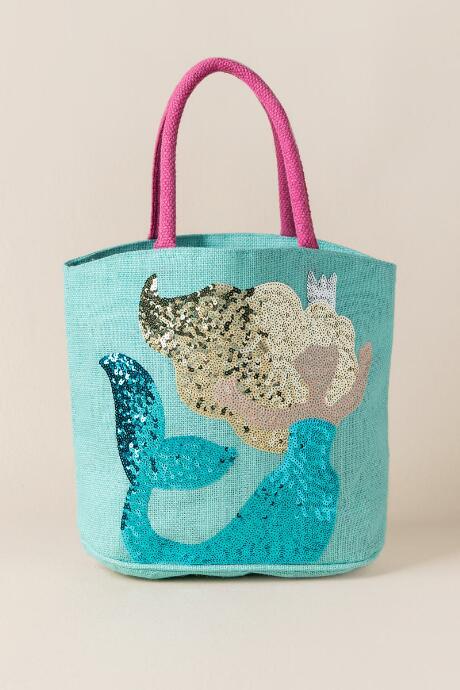 Mud Pie Blue Mermaid Dazzle Tote