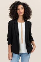 Francesca's Annjeannette Cinched Blazer - Black