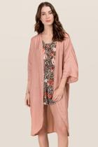 Blue Rain Andrea Embroidered Kimono - Blush