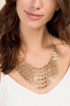 Francesca's Illiana Metal Bib Necklace - Gold