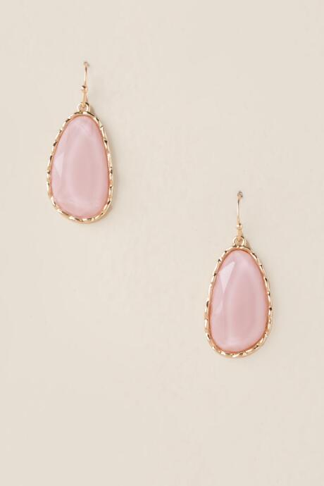 Francesca's Adrielle Faceted Teardrop Earrings - Blush
