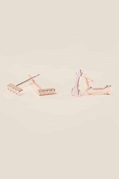 Francesca's Hinkley Stud Earring Set - Silver
