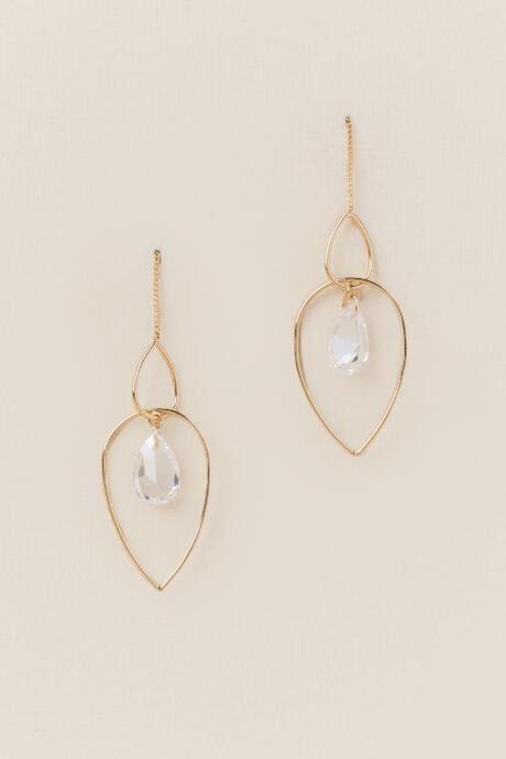Francesca's Sonya Cubic Zirconia Teardrop Earring - Gold