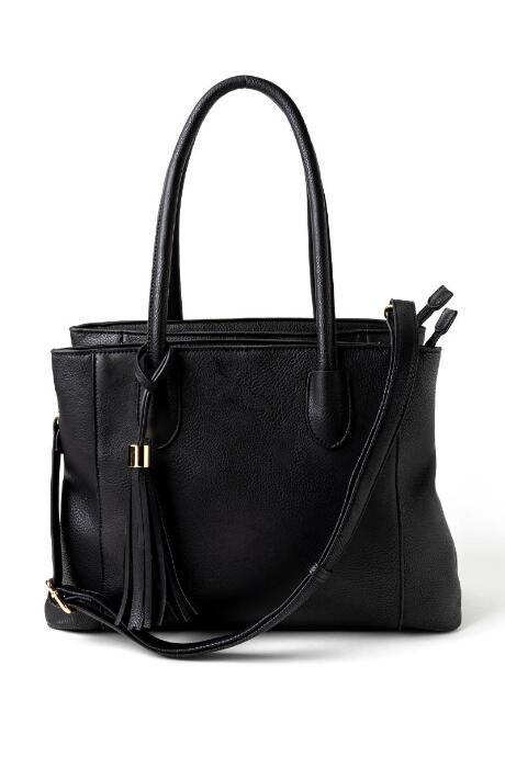 Francesca's Gina Large Structured Satchel - Black
