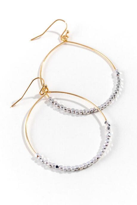 Francesca's Kali Beaded Hoops - Silver