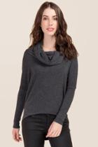 Joe B Clarie Cowl Neck Hacci Top - Dark Grey