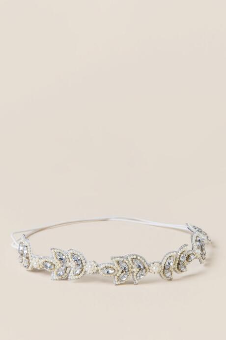 Francesca's Joleen Leaf Embellished Headwrap - Gray