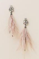 Francesca's Maurizia Feather Statement Earring In Blush - Purple