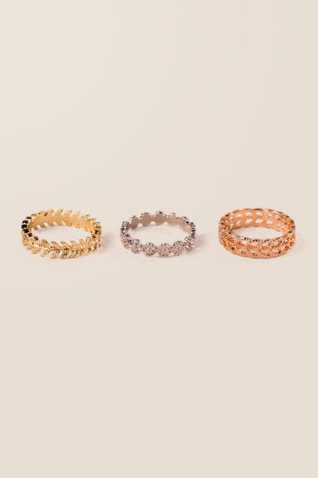 Francesca's Natalie Leaf And Flower Ring Set - Multi