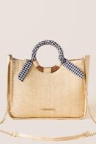 Francesca's Alex Gingham Handle Satchel - Natural