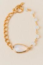 Francesca's Jasmine Opal Stone Bead Chain Bracelet - Gold