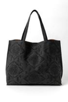 Francesca's Melody Medallion Perforated Tote - Black