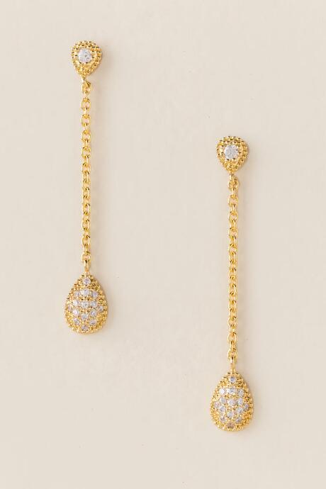 Francesca's Alexandra Chain Teardrop Earring - Crystal