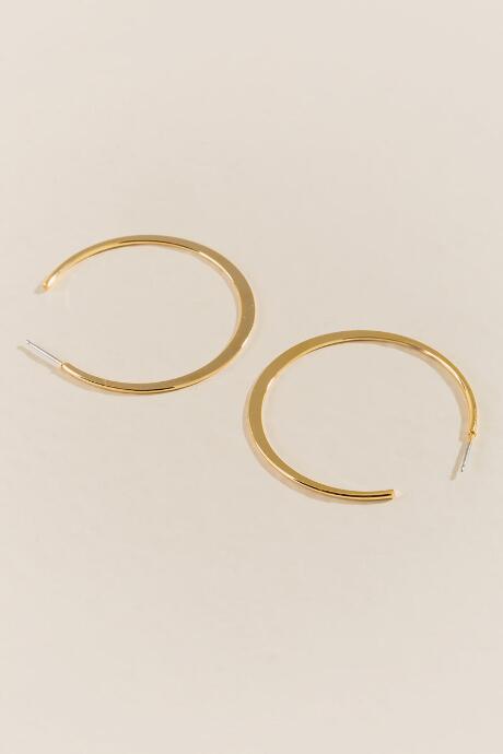Francesca's Geneva Flat Hoop Earrings - Gold