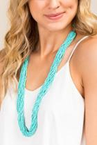 Francesca's Hanalei Beaded Necklace In Turquoise - Turquoise
