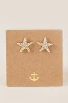 Francesca's Starfish Crystal Stud - Gold
