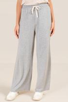 Francesca Inchess Livy Lounge Tie Front Wide Leg - Heather Gray