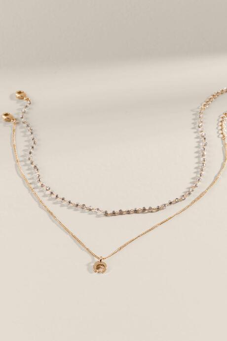 Francesca's Grace Layered Necklace - Gray