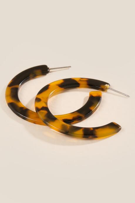Francesca's Sandy Hoop Earrings - Brown