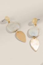 Francesca's Cecilia Marbled Resin Drop Earrings - Ivory
